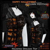 =^.^= Curious Kitties - [Limited Edition] Haunted Dreams Top - Pumpkin