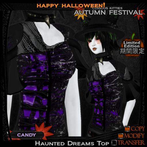 =^.^= Curious Kitties - [Limited Edition] Haunted Dreams Top - Candy
