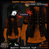 =^.^= Curious Kitties - [Limited Edition] Halloween Batty Terror Top - Pumpkin