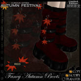 =^.^= Curious Kitties - [Limited Edition] Fancy Autumn Boots - Red