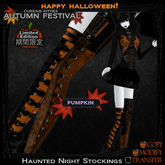 =^.^= Curious Kitties - [Limited Edition] Haunted Night Stockings - Pumpkin