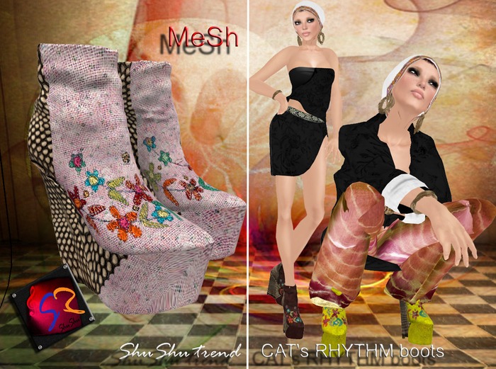 ShuShuShu CATS RHYTHM boots turquoise - MESH