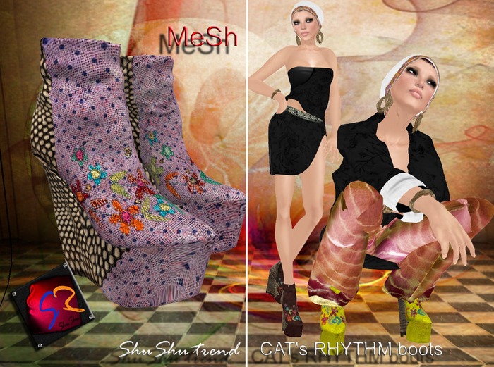 ShuShu CATS RHYTHM boots lilac - MESH