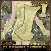 [Mesh] =^.^= Curious Kitties - Pretty Flower Breezy Armwarmers - Yellow