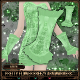 [Mesh] =^.^= Curious Kitties - Pretty Flower Breezy Armwarmers - Green