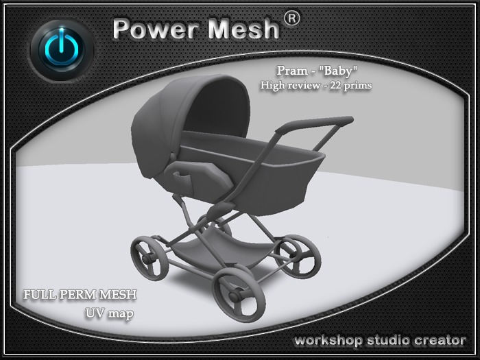 - { POWER MESH } - Full Perm Pram  "Baby"