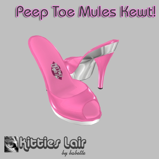 *KL* Peep Toe Mules Kewt! Pink/Silver