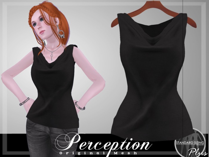 *Perception* Boatneck Top -- Black Dupioni