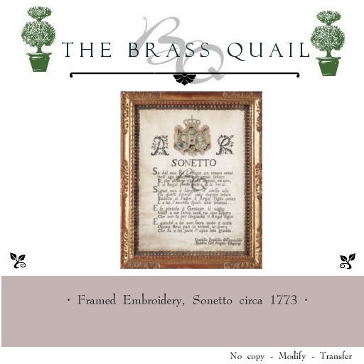 · Framed Embroidery, Sonetto ·