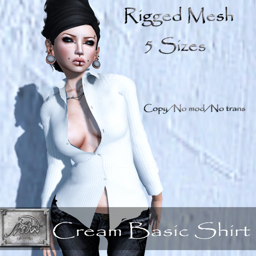 [M.o.w] Cream Basic Shirt (wear & touch)