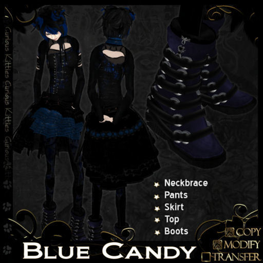 =^.^= Curious Kitties - Blue Candy Complete Full Outfit Set