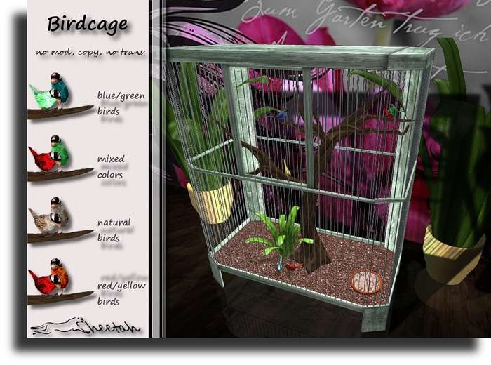 Second Life Marketplace Decorative BIRDCAGE by Cheetah Designs