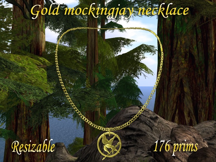 Gold Mockingjay necklace