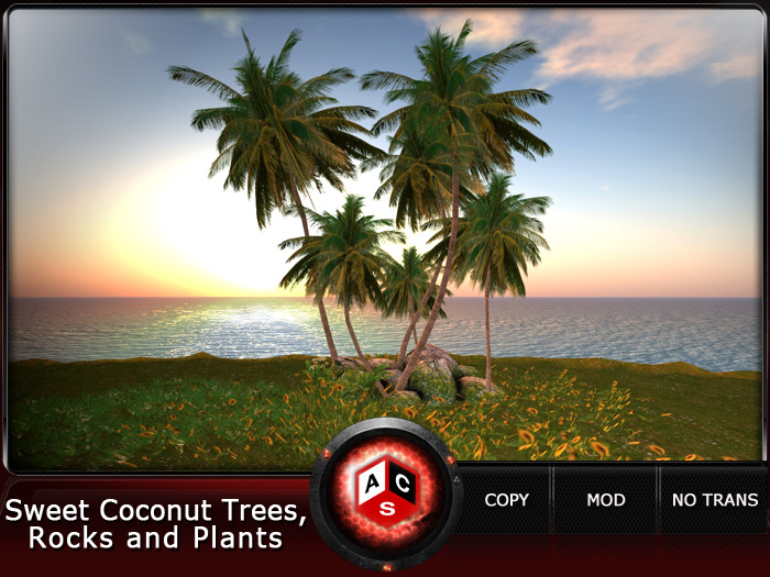 ACS Sweet Coconut Trees, Rocks and Plants