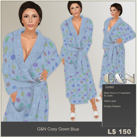 G&N Quality Design G&N Cosy Gown Blue