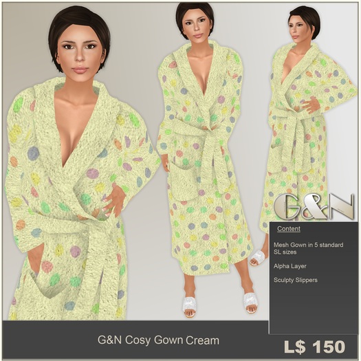 G&N Quality Design G&N Cosy Gown Cream