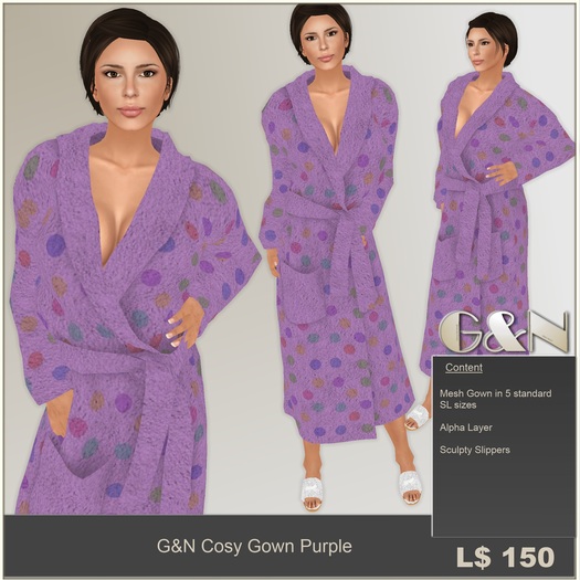 G&N Quality Design G&N Cosy Gown Purple (Copy Version)