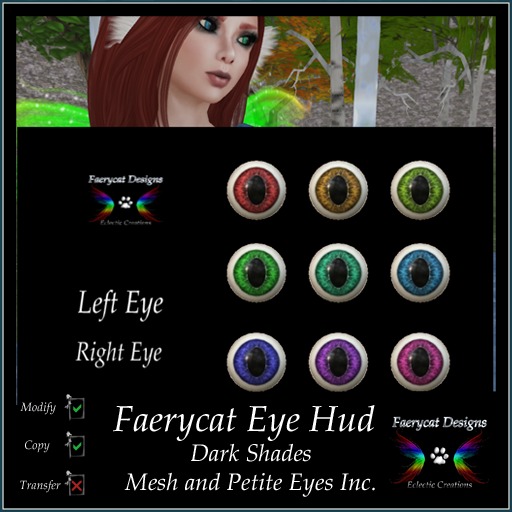 *FCD* Eye Hud - Dark Faerycat - White Scelera