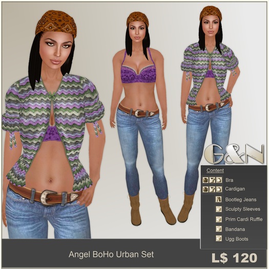 G&N Quality Design Angel Boho Urban Jeans Set