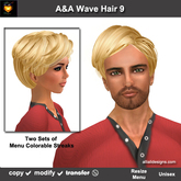 A&A Wave Hair 9 (Color 9 from 11 Colors Value Pack), unisex short style) 