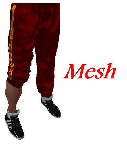::MESH::Red Jogging Pants+