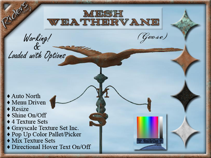 Riders Weathervane - (Goose) - Working & Loaded with Options