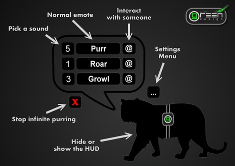 Second Life Marketplace - GD Tiger Emotes HUD [16 Sounds, Custom Chat ...