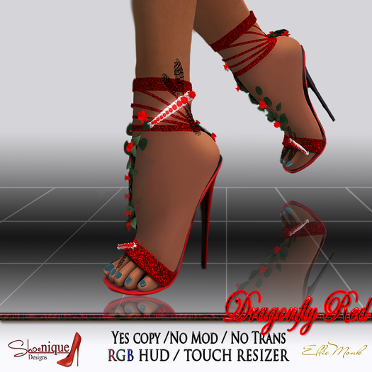 **SD** Red Dragonfly Spring Stiletto Heels RGB 