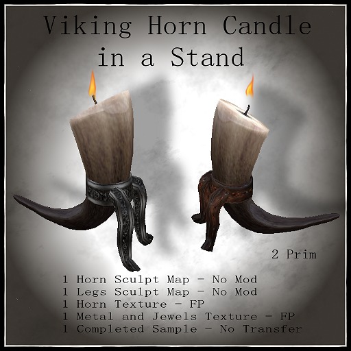 Viking Horn Candle in a Stand- BOXED