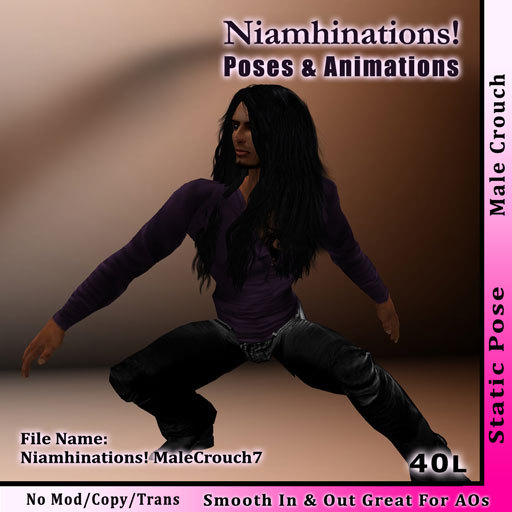 Niamhinations! Male Crouch Pose - MaleCrouch7 - No Perm 