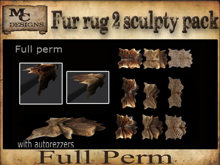 Fur rug sculpty pack 2