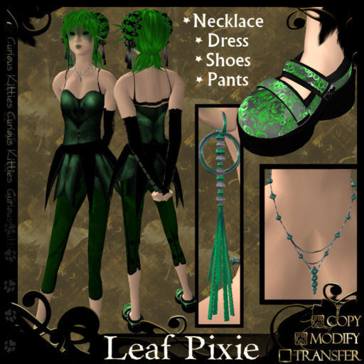 =^.^= Curious Kitties - Leaf Pixie Complete Full Outfit Set