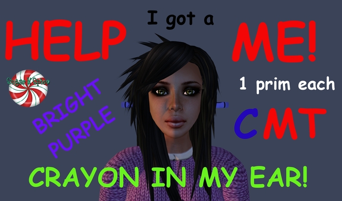 Bright Purple Crayon In My Ear