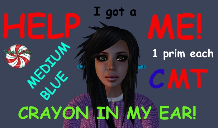 Medium Blue Crayon In My Ear