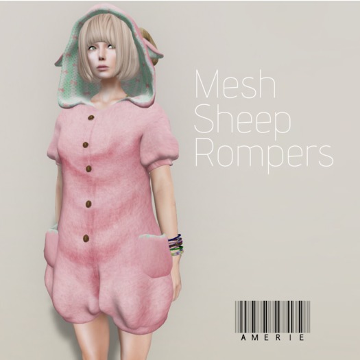 AMERIE - Mesh sheep rompers(Pink)