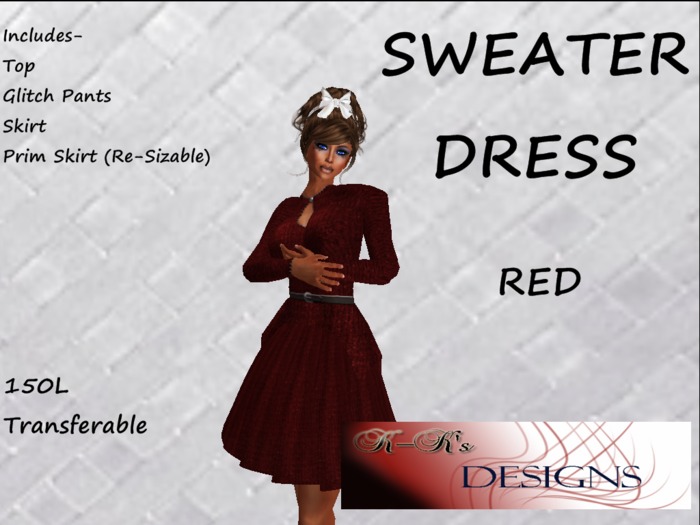 Sweater Dress Red