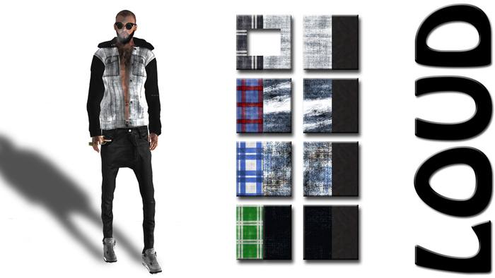 LOUD Denim Jacket Stone Plaid