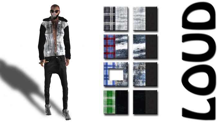 LOUD Denim Jacket Acid Plaid