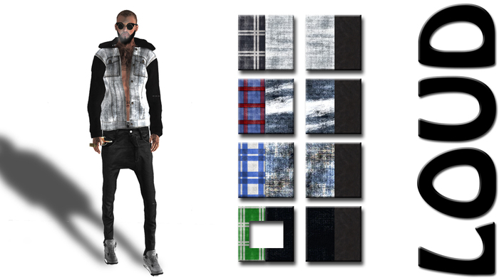 LOUD Denim Jacket Dark Plaid