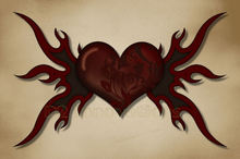 Winged Heart Red_Brown Wall Art
