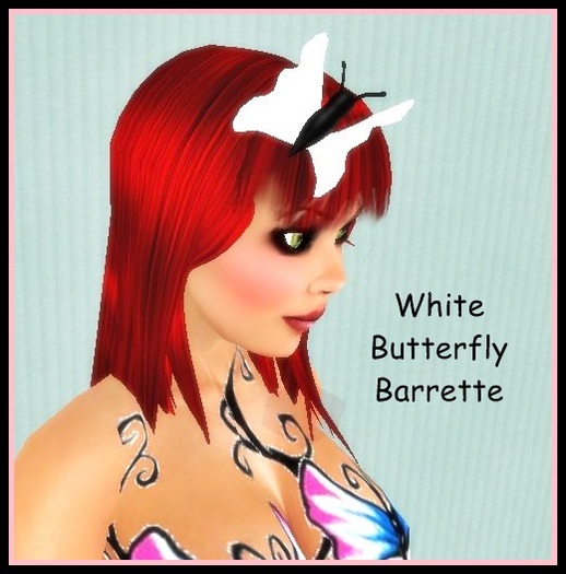 White Butterfly Barrette