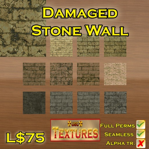 USC Textures - Damaged Stone Wall 