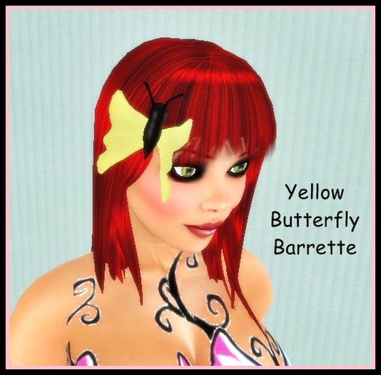 Yellow Butterfly Barrette