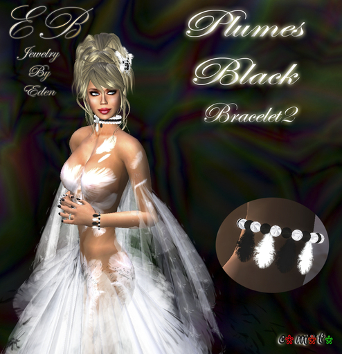 BRACELET 2 PLUME BLACK