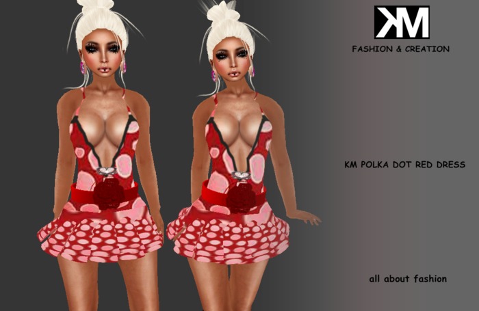 ::KM:: POLKA DOT RED DRESS