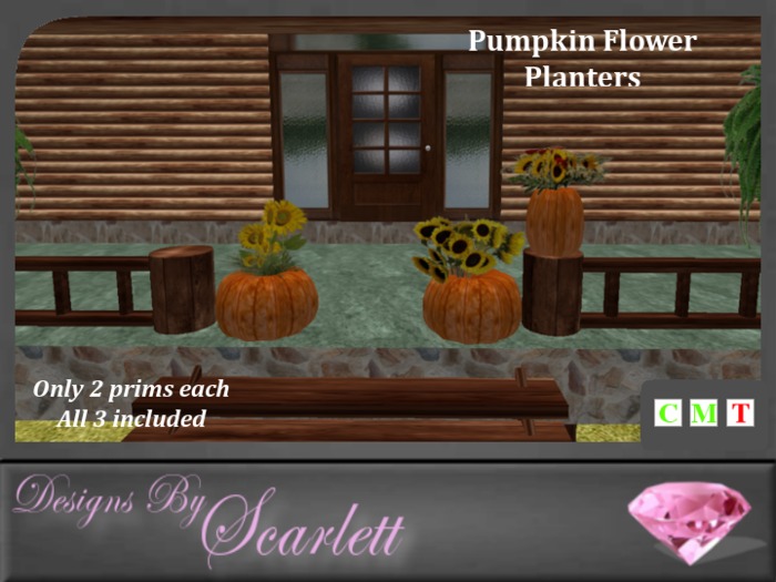 Pumpkin Flower Planters 3 sizes - Boxed