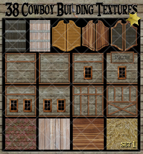 #38 COWBOY BUILDING TEXTURES- (SET 1)