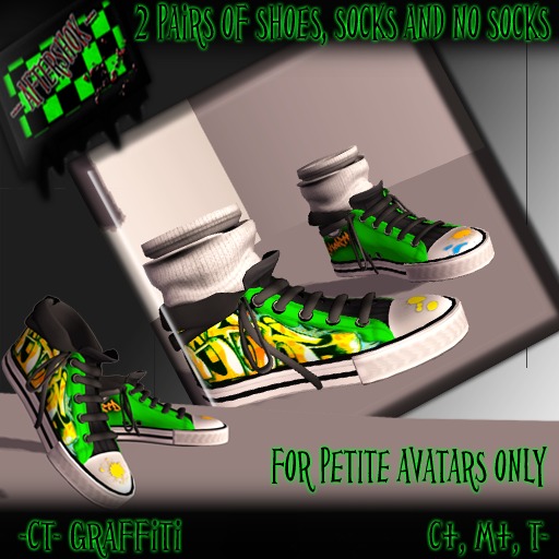 AZ "Petite" sized Graffiti canvas sneaker.
