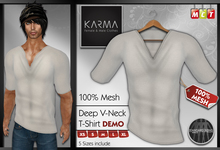 Karma - Demo - Mesh Deep V-Neck T-Shirt - 5 Sizes include