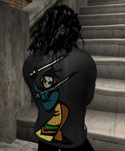 Black Leather Samurai Dragon Jacket